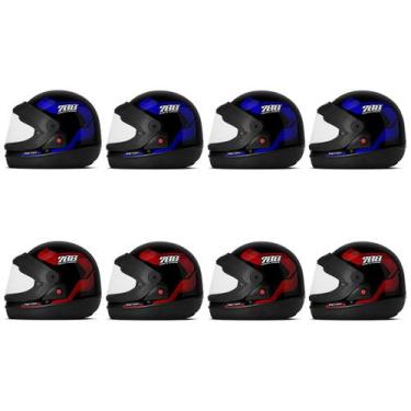 Imagem de Capacete Sport Moto 788 8 Unidades Azul - Vermelho 60 - PRO TORK, AZUL