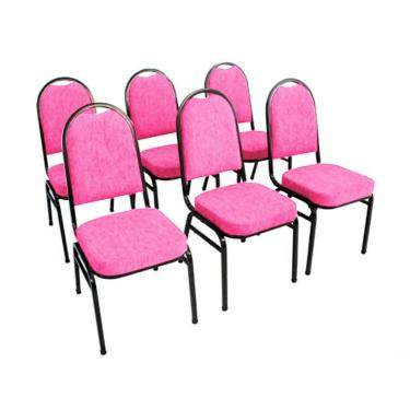 Imagem de Kit Com 6 Cadeiras Para Auditórios Linha Hotel Rosa