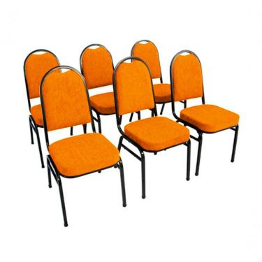 Imagem de Kit Com 6 Cadeiras Para Auditórios Linha Hotel Laranja