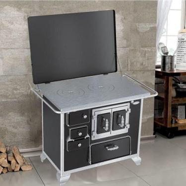 Imagem de Fogão A Lenha Gabinete N2 Ferro Fundido Direito Porta Dupla Preto - CL