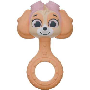 Imagem de Mordedor Chocalho Patrulha Canina Skye Infantil 2 em 1 Rosa Pais & Filhos