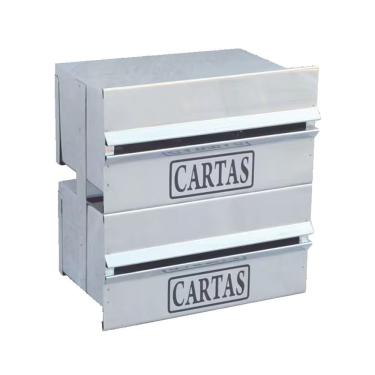 Imagem de Caixa de Correio para Condomínio Detrás para Muro 2 Módulos em Aço Inox para Cartas Ouro Minas