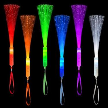 Imagem de Bastões Luminosos Wondrus Kit com 6 Brinquedos de Luz com Fibra Óptica