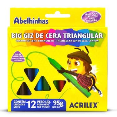 Imagem de Big Giz De Cera Triangular - 12 Cores - Acrilex, MODELO 1