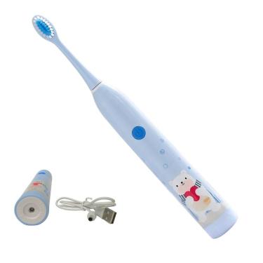 Imagem de Escova Dental Eletrica Infantil Recarregavel 6 Velocidades Higiene Oral Gengiva Lingua Limpeza Bucal Profunda