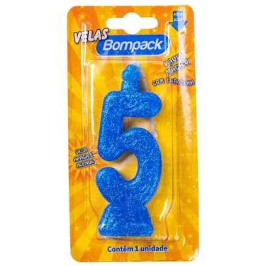 Imagem de Kit c/ 6 Vela Supernumeros Bompack N5 Azul Un - Embrast