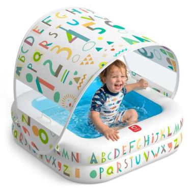 Imagem de Piscina Inflável para Bebês QPAU 89x25 cm com Toldo para Idades 1-3