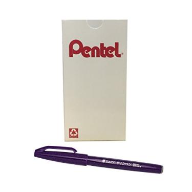 Imagem de Pentel Caneta com ponta de pincel Fude, tinta violeta, caixa com 12 (SES15C-V)