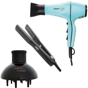 Imagem de Kit Taiff - Secador Cabelo Style Tiffany 2000W 127V + Prancha Ceramic 180ºc + Difusor De Ar Curves