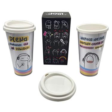 Imagem de Copo Térmico C/ Tampa Flork Plena Tomando Chá De Hibisco