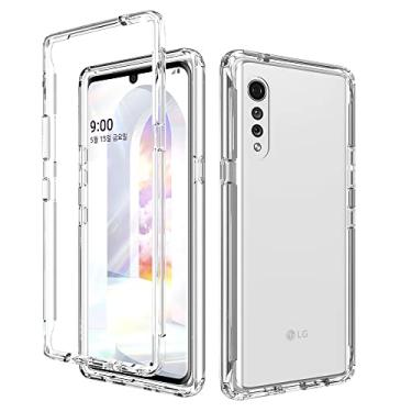 Imagem de YUNCHAO Caixa de telefone Para LG Velvet Choffrof High Transparência de Alteração Gradual de duas cores PC+TPU Candy Colors Case de proteção telefônica capa para celular