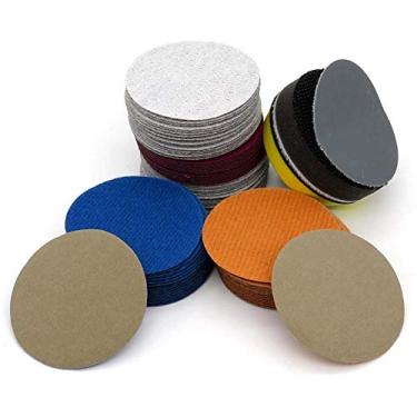 Imagem de SHENGANG 202 pcs Wet Dry Lixa Sortimento 60-7000 Grit Lixing Disc 2quot; Papel de areia à prova d'água de 50 mm com gancho de lixa para madeira, 80