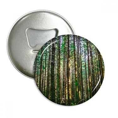 Imagem de Emblema multifuncional com ímã de geladeira e cenário de natureza da floresta verde