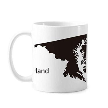Imagem de Maryland America Caneca com contorno do mapa dos EUA cerâmica xícara de porcelana de café louça