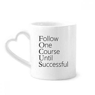 Imagem de Follow Successful Quote Caneca de café cerâmica copo de coração de vidro