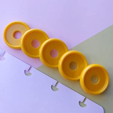 Imagem de Kit 12 Discos M 24mm de Caderno Infinito Sistema Inteligente Amor Infinito Cadernos - Círculo (Amarelo Metalizado)