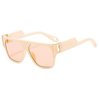 Imagem de Óculos de Sol Quadrado Feminino Metal Rebites Decoração Armação Retangular Sombras Óculos de Sol Masculino UV400, C2, Tamanho Único