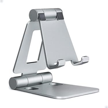 Imagem de Iruihoo Suporte dobrável para celular,Suporte para tablet 270° ajustável desktop tablets telefones compatível comnovo iPad,Kindle,outros tablets,prata