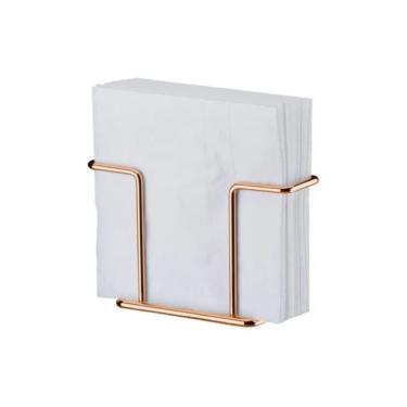 Imagem de Porta guardanapos de mesa pratico em aço carbono rose gold