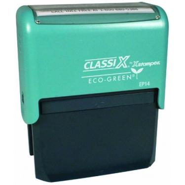 Imagem de Carimbo de mensagem Xstamper ECO-Green EP14 de plástico auto-tintado