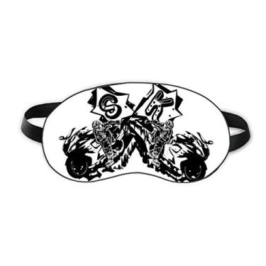 Imagem de Black Motorcycle Rider Motorcycle Pattern Sleep Eye Shield Soft Night Blinfold Shade Cover