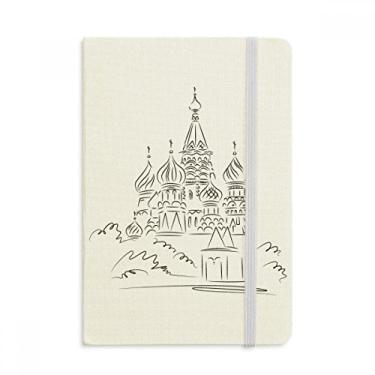 Imagem de Caderno de desenho da catedral da Rússia em tecido com capa dura para diário clássico A5