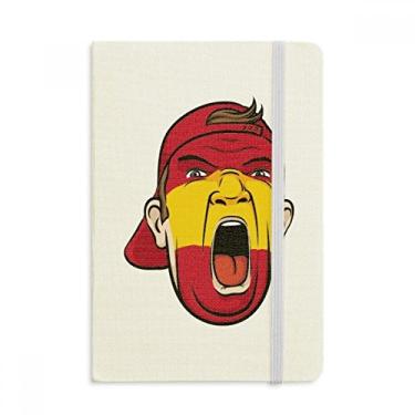 Imagem de Bandeira da Espanha para maquiagem facial, cabeça gritando, caderno, capa dura oficial, diário clássico