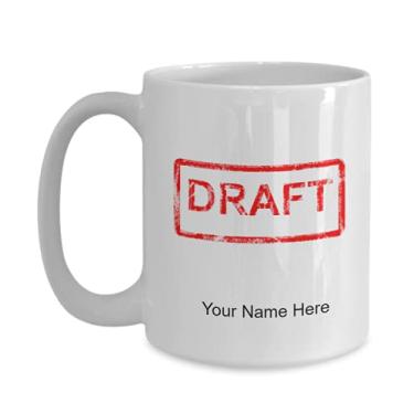 Imagem de Caneca de rascunho personalizada, copo de café de rascunho, ideia de presente de rascunho, copo de rascunho personalizado, caneca de café de 425 g