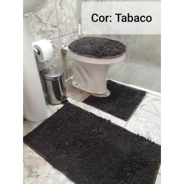 Imagem de Jogo Tapete De Banheiro Bolinha Macarrão Microfibra 3 Peças - Mercadão