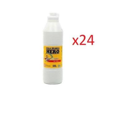 Imagem de Cola Branca Escolar 500Gr - Marca Hero - Kit 24 Frascos