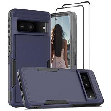 Imagem de Jeylly Capa para Google Pixel 7 5G, proteção à prova de choque, camada dupla, capa protetora de corpo inteiro, funciona com carregamento sem fio, capa robusta à prova de quedas para Google Pixel 7 (2022), azul marinho