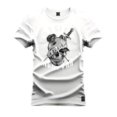 Imagem de Camiseta Estampada Algodão Premium Confortável Ousider Caveira - Nexst