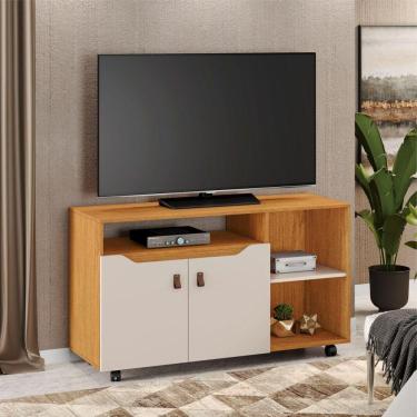 Imagem de Rack para TV até 49 Polegadas 2 Portas Seleto JCM Móveis Cinamomo/Off White