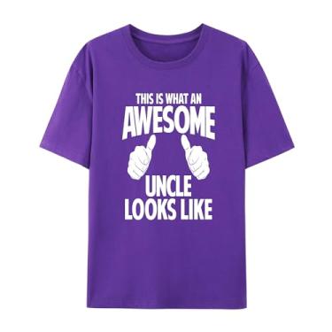 Imagem de Camiseta masculina sarcástica engraçada This is What an Awesome Uncle Looks Like, camiseta de humor, Roxa, XXG