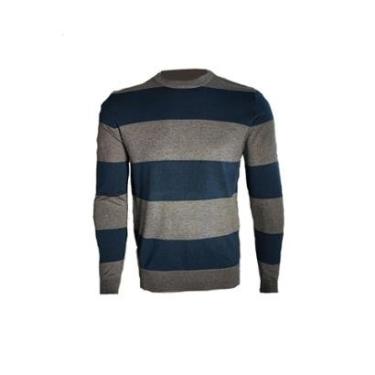 Imagem de Suéter Masculino Menzo Listrado Azul E Cinza Tam. P-Masculino