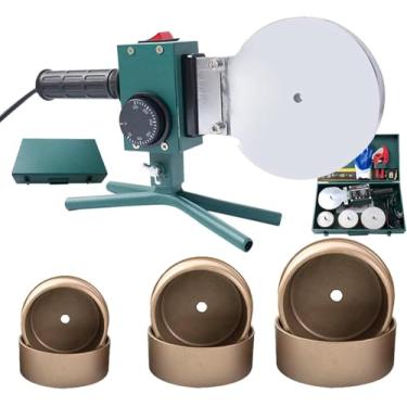 Imagem de Máquina de soldagem de tubos de água portátil - display digital, com 3 peças de cabeçote + caixa de ferro + tesoura, para soldagem de tubos ppr/pe/pp (75-110), A, C