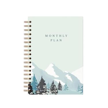 Imagem de Joucien Caderno de planejamento mensal Planner com páginas divididas bobina de planejamento mensal - Montanhas #3