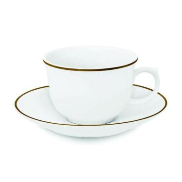 Imagem de Conjunto De Xícaras Para Chá Com Pires Em Porcelana Flamingo Com 12 Peças 240ml Oxford Sofia
