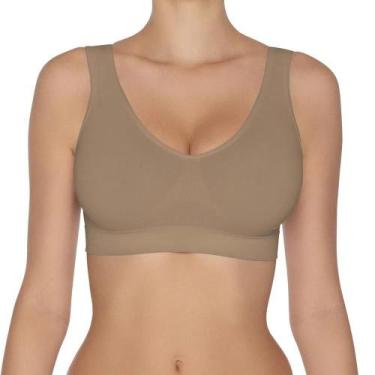 Imagem de Top Sem Bojo Hanes De Academia Liso Feminino, Chocolate, P