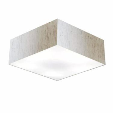 Imagem de Plafon Para Sala Quadrado SL-3051 Cúpula Cor Linho Bege - Vivare