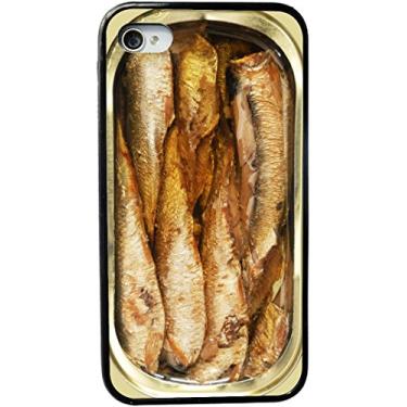 Imagem de Rikki Knight Capa com design de lata de sardinhas para Apple iPhone 4/4s, preta