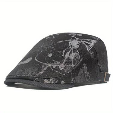 Imagem de Boina C Estampada Tie Dye, Cor Sólida, Unissex, Estilo Vintage - Emaús