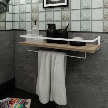Imagem de Toalheiro Prateleira Lavabo Banheiro Toalha de Banho Rosto Design Bran