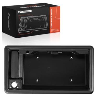 Imagem de A-Premium Maçaneta de porta externa de carga traseira direita compatível com Ford E-150, E-250, E-350 Super Duty, 2009-2014, caixa de suporte de licença com orifício para câmera, preto texturizado,