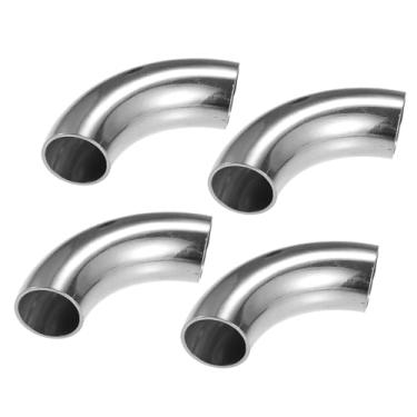 Imagem de TUCKBOLD Tubo de cotovelo curva mandril 90 graus OD 2.5 cm polegadas 304 aço inoxidável reutilizável | tubo de escape cotovelo escada corrimão tubo 4 peças