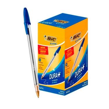 Imagem de Kit 10 Canetas Ponta Média Bic - Azul / Preto / Vermelho, Azul