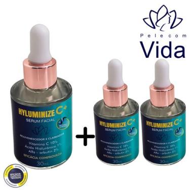 Imagem de Kit 3 Hyluminize C Rejuvenescedor e Clareador Facial 30ml - Pelecomvid