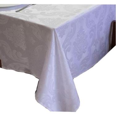 Imagem de Toalha de Mesa Quadrada Jacquard Adamascado 1,80m X 1,80m Sala Jantar 