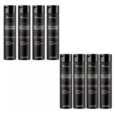 Imagem de Shampoo Condicionador Anticaspa 4x1 Natumen 300ml Natuflores Kit 8und