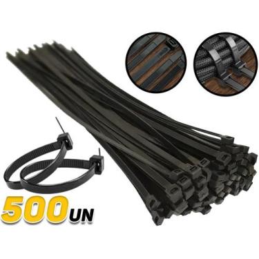 Imagem de Kit Abraçadeira Nylon 280x4,8 Preto Plástico Fertak 500pçs 1326, Preto